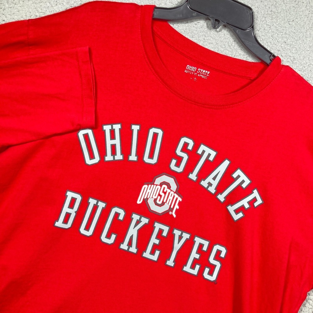 OSU Ohio State‎ University Buckeyes T Shirt Adult XL Red Long Sleeve Top College